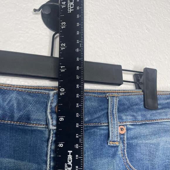 American Eagle Womens Shorts Size 8 Hi Rise Shortie Denim Blue Button Fly - Picture 7 of 14